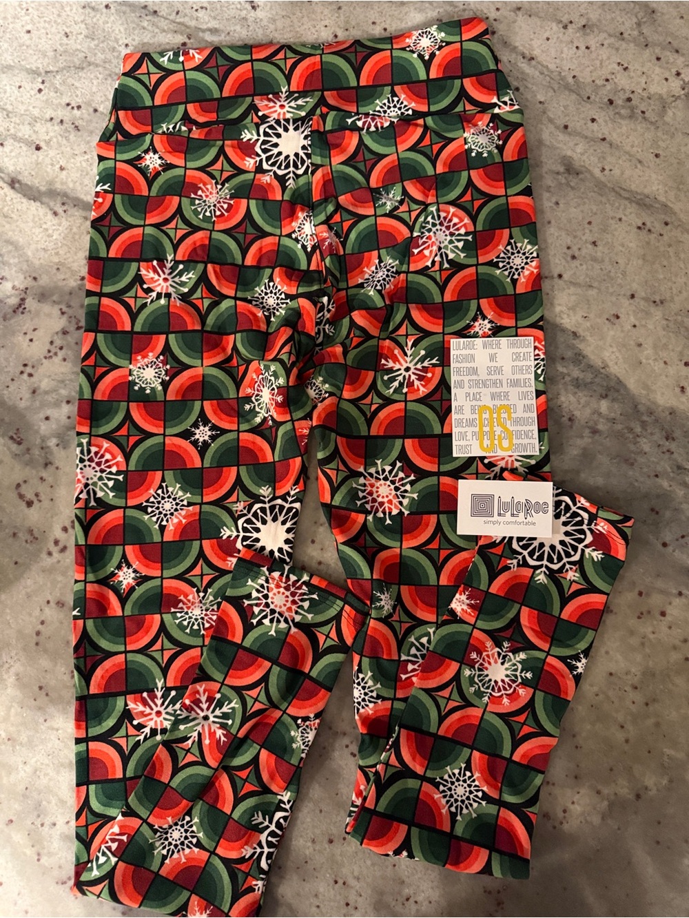LuLaRoe OS, Christmas Holiday NEW Snowflake Geometric Leggings OS